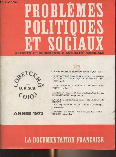 Problèmes politiques et sociaux - Année 1972 Série U.R.S.S. n°25, …