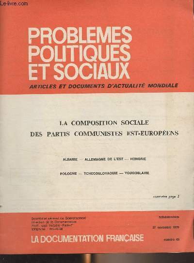 Problèmes politiques et sociaux - n°48 - 27 nov. 1970 …
