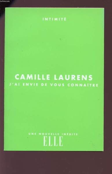 J'AI ENVIE DE VOUS CONNAITRE - COLLECTION INTIMITE. | Immagine principale