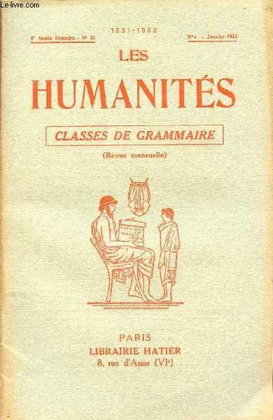 LES HUMANITES / CLASSES DE GRAMMAIRE / 4�me ANNEE SCOLAIRE … | Immagine principale