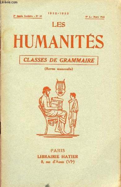 LES HUMANITES / CLASSES DE GRAMMAIRE / 5�me ANNEE SCOLAIRE … | Immagine principale
