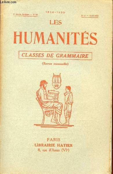 LES HUMANITES / CLASSES DE GRAMMAIRE / 7�me ANNEE SCOLAIRE … | Immagine principale