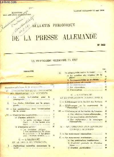 BULLETIN PERIODIQUE DE LA PRESSE ALLEMANDE - N�362 / 11 … | Immagine principale