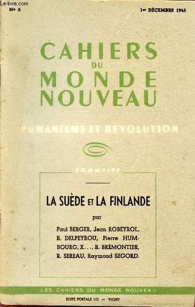 CAHIERS DU MONDE NOUVEAU / HUMANISME ET REVOLUTION / N� … | Immagine principale