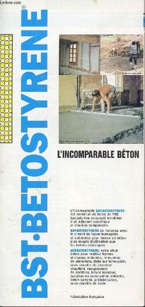 PLAQUETTE / BST.BETOSTYRENE / L'INCOMPARABLE BETON. | Immagine principale