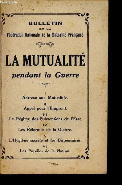 BULLETIN DE LA FEDERATION NATIONALE DE LA MUTUALITE FRANCAISE / … | Immagine principale