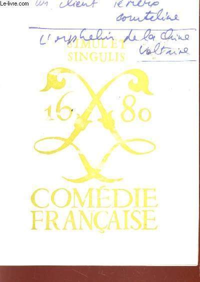 AGENDA DE LA COMEDIE FRANCAISE - LA SAISON 1964-1965. | Immagine principale