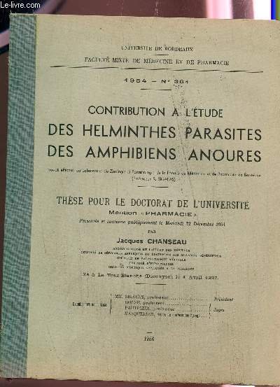 CONTRIBUTION A L'ETUDE DES HELMINTHES PARASITES DES AMPHIBIENS ANOURES - …