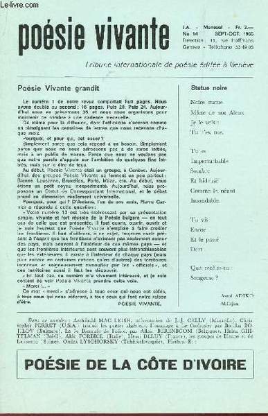POESIE VIVANTE - N�14 - SET-OCT 1965 / POESIE DE …