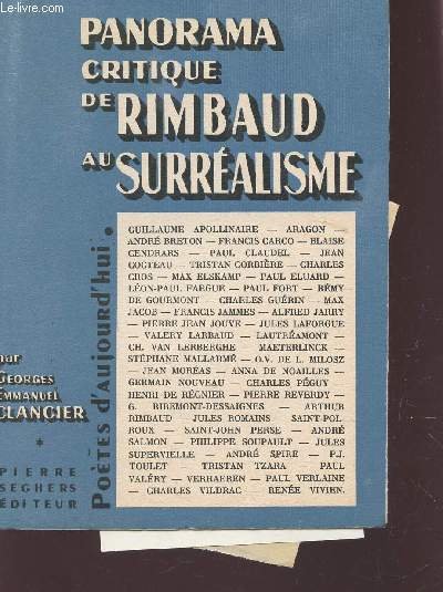 PANORAMA CRITIQUE DE RIMBAUD AU SURREALISME / G. APPOLLINAIRE - …