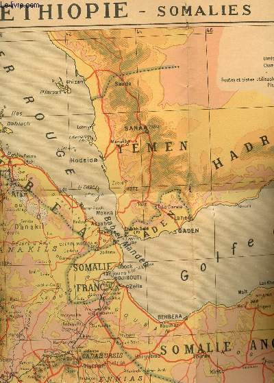 1 CARTE COULEURS DEPLIANTE ERYTHREE - ETHIOPIE - SOMALIES - …
