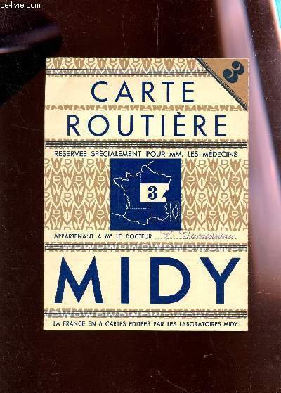 1 CARTE COULEURS DEPLIANTE DE LA CARTE ROUTIERE MIDY N�3 …