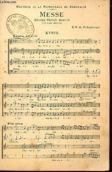 MESSE - AETERNA CHRISTI MUNERA � 4 voix mixtes / …