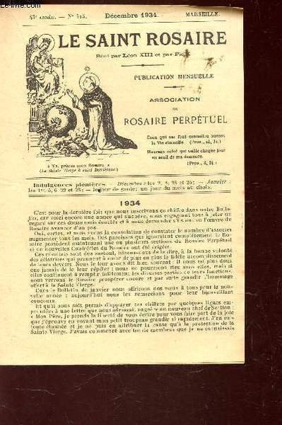 LE SAINT ROSAIRE - 43e ANNEE - N�513 - DECEMBRE 1934 - BIARRITZ.