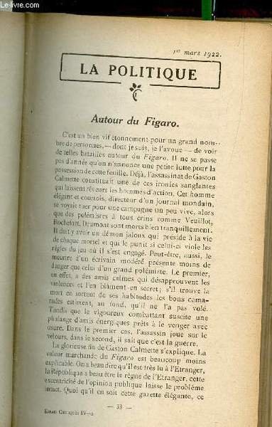 ESSAIS CRITIQUES - IV - 2 / Autour du FigaroSaint …