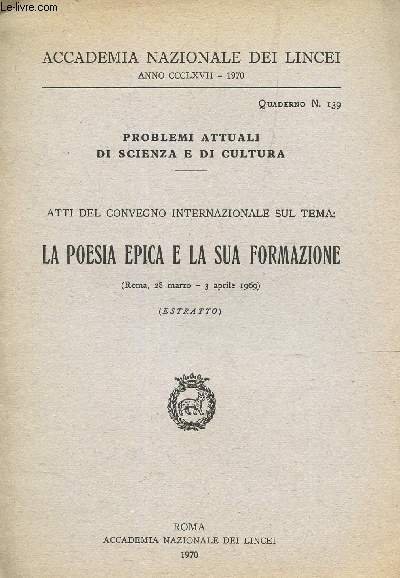 ATTI DEL CONVEGNO INTERNAZIONALE SUL TEMA : LA POESIA EPICA …