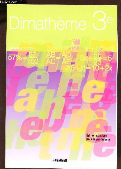 DIMATHEME 3e - PROGRAMME 2008 / EDITION SPECIALE POUR LE …