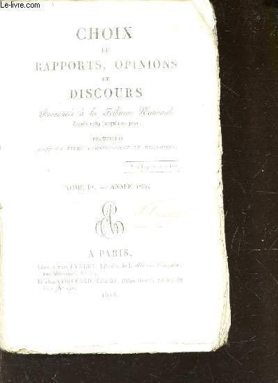 CHOIX DE RAPPORTS, OPINIONS ET DISCOURS prononc�s a la Tribule … | Immagine principale