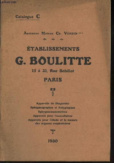CATALOGUE C - MAISON CH. VERDIN / G. BOULITTE / …
