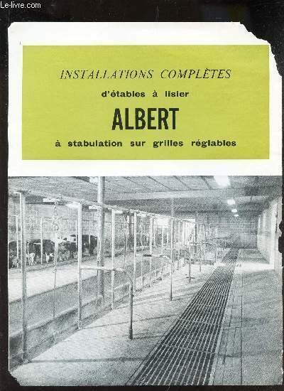 PLAQUETTE : INSTALLATIONS COMPLETES D'ETABLES A LISIER ALBERT A STABULATION … | Immagine principale