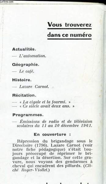 DOCUMENTS POUR LA CLASSE - N°104 - 23 nov 1961 …