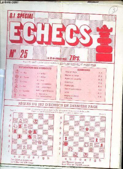 Q.I. SPECIAL ECHECS - LOTS DU N° 25 au 36 …
