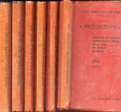 PRECIS D'ANATOMIE - 6 VOLUMES : ATLAS + TEXTE.