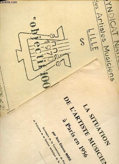 La situation de l'artiste musicien a Paris en 1956 + …