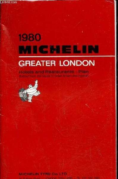 1980 MICHELIN GREATER LONDON HOTELS AND RESTAURANTS PLAN.