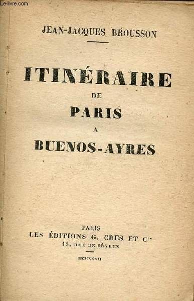 Itin�raire de Paris � Buenos-Ayres. | Immagine principale