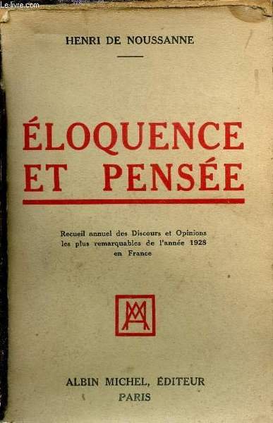 Eloquence et pens�e - Recueil annuel des discours et opinions … | Immagine principale