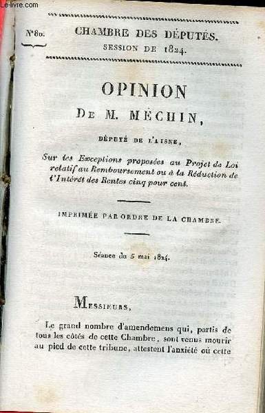 Opinion de M.M�chin d�put� de l'Aisne sur les exceptions propos�es … | Immagine principale