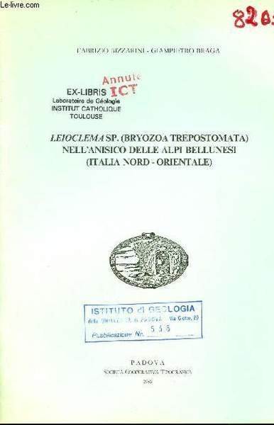 Leioclema sp . (bryozoa trepostomata) nell'anisico delle alpi bellunesi (Italia …
