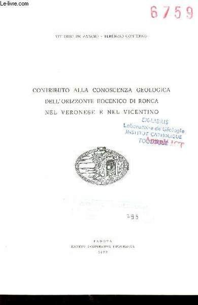 Contributo alla conoscenza geologica dell'orizzonte eocenico di ronca nel veronese … | Immagine principale