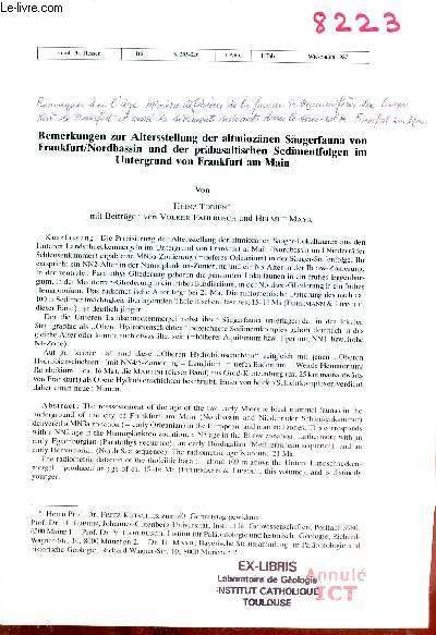 Bemerkungen zur Altersstellung der altmiozanen saugerfauna von frankfurt/nordbassin und der … | Immagine principale