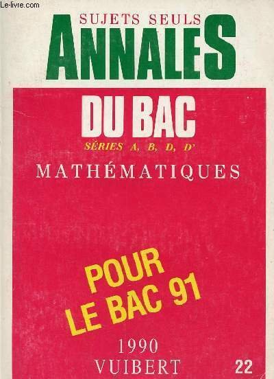 Annales du bac - Mathï¿½matiques sï¿½ries A, B, D, D' … | Immagine principale