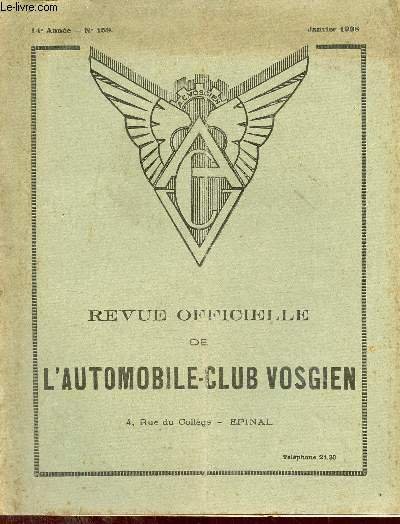 Revue officielle de l'automobile-club vosgien n�159 14e ann�e janvier 1938 …