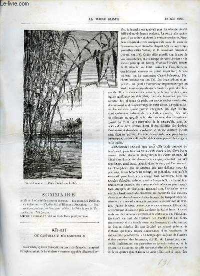 La Terre Sainte n°36 3e série 9e année n°191 15 juin 1883 - Athlit ou castellum peregrinorum - les moines d'Occident en Palestine l'ordre de prémontré - l'église Saint-Etienne à Jérusalem aux premiers siècles du christianisme - voyages inédits pèlerinage