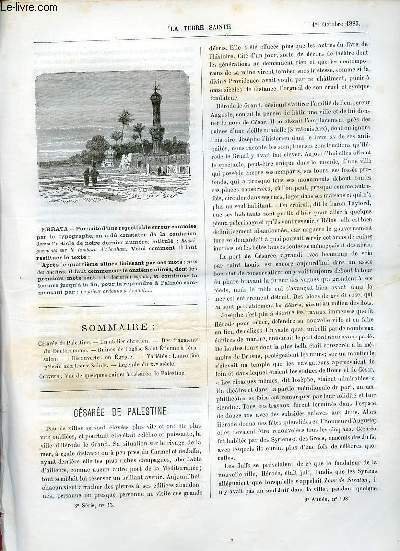 La Terre Sainte n°43e série 9e année n°198 1er oct.1883 - Césarée de Palestine - un atelier chrétien imprimerie catholique à Beyrouth Syrie - des fragments du deutèronome trouvés dit on dans le pays de Moab - ruines de l'église Saint-Etienne à Jérusalem