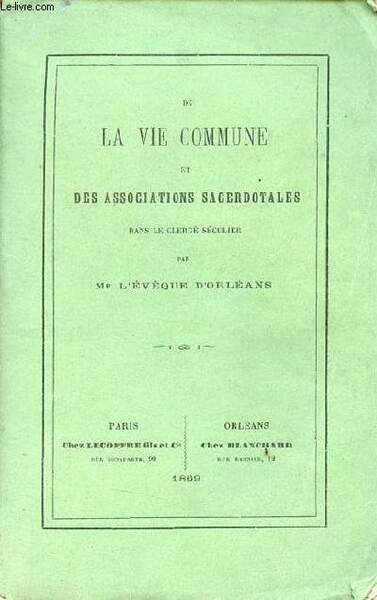 De la vie commune et des associations sacerdotales dans le … | Immagine principale