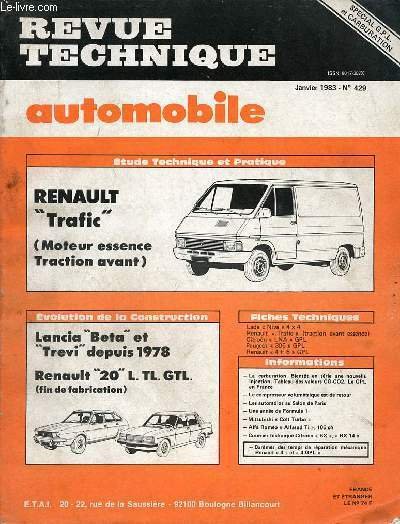 Revue technique automobile n°429 janvier 1983 - Etude technique et …