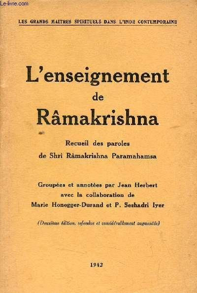 L'enseignement de Râmakrishna - Recueil des paroles de Shri Râmakrishna …