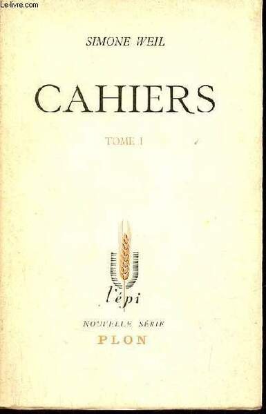 Cahiers - Tome 1 - Collection l'épi nouvelle série.