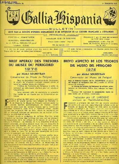 Gallia-Hispania n°85 23e année 1er trim.1976 - Bref aperçu des … | Immagine principale