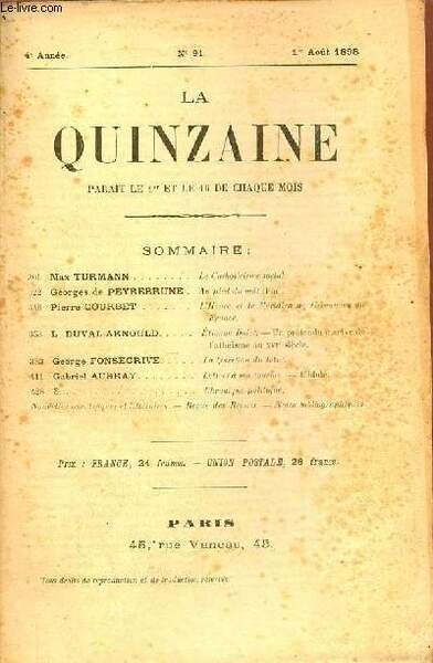 La Quinzaine n°91 4e année 1er août 1898 - Le … | Immagine principale