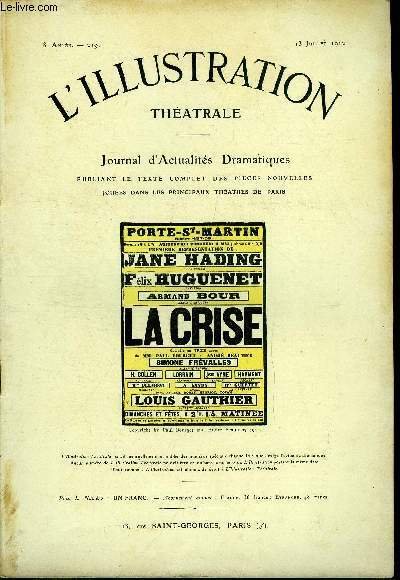 L'illustration théatrale n° 219 - La crise, comédie en trois …