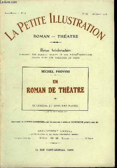 La petite illustration n° 22 série roman n° 9 - …