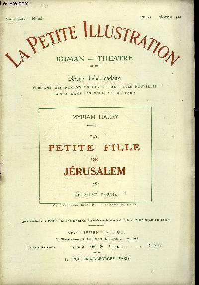 La petite illustration n° 56 série roman n° 22 - La petite fille de Jérusalem, deuxième partie par Myriam Harry