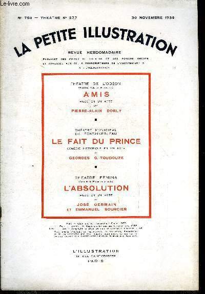 La petite illustration - nouvelle série n° 750 - théatre …