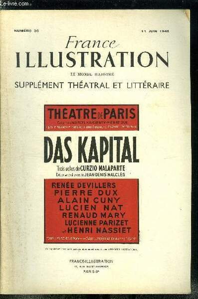 France illustration, le monde illustré, supplément théatral et littéraire n° …